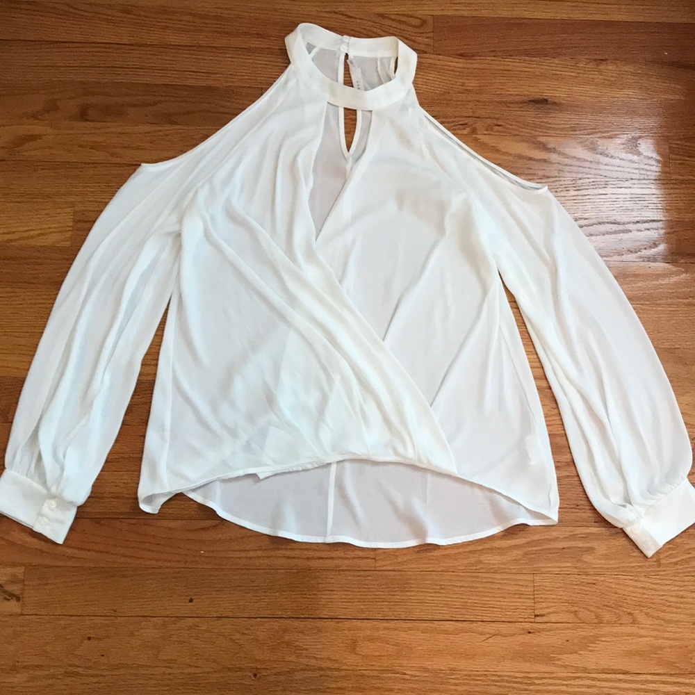 White Sheer cut-out blouse